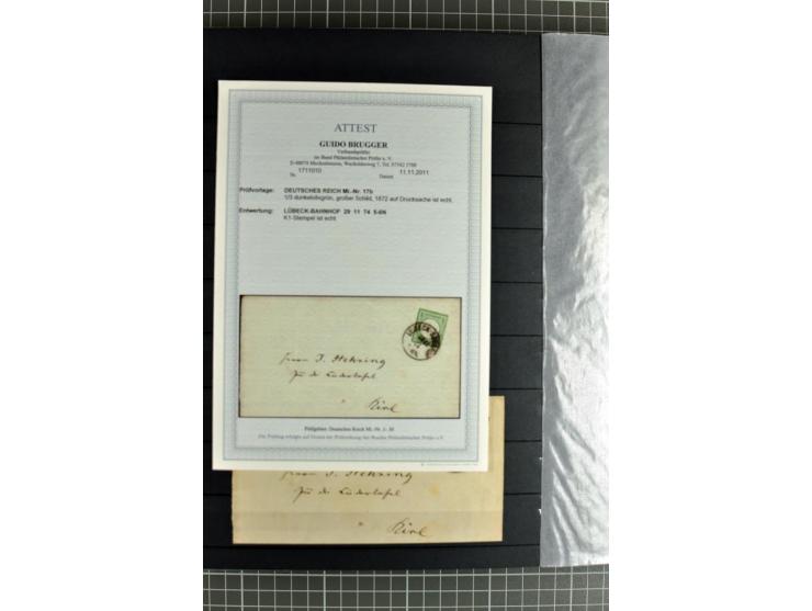 1872/74, sehr schöne gestempelte Brustschild-Sammlung inkl. Briefstücken und Briefen, dabei fast auschließlich sehr schöne Ma