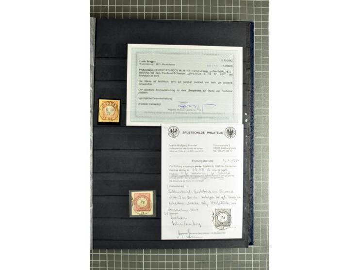 1872/74, sehr schöne gestempelte Brustschild-Sammlung inkl. Briefstücken und Briefen, dabei fast auschließlich sehr schöne Ma