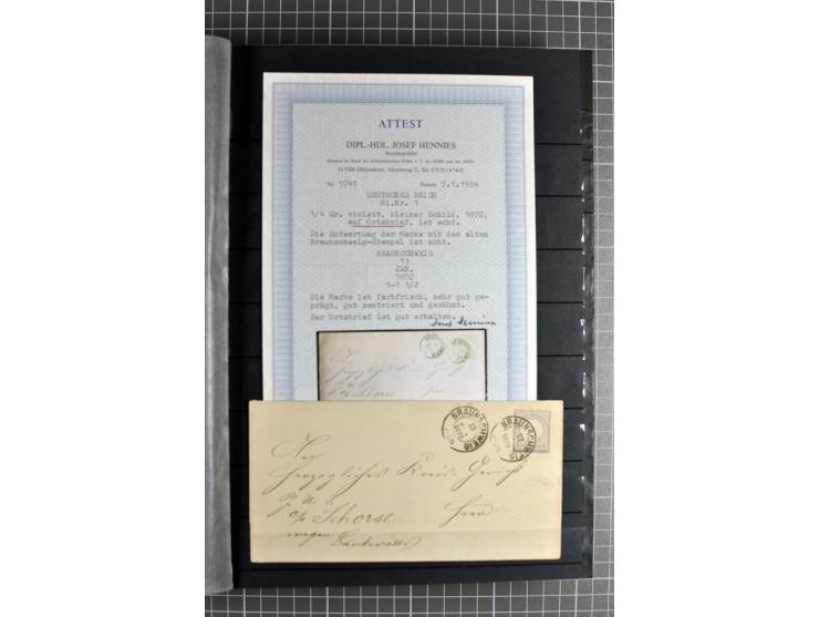 1872/74, sehr schöne gestempelte Brustschild-Sammlung inkl. Briefstücken und Briefen, dabei fast auschließlich sehr schöne Ma