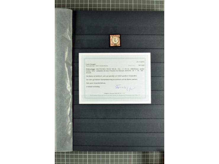 1872/74, sehr schöne gestempelte Brustschild-Sammlung inkl. Briefstücken und Briefen, dabei fast auschließlich sehr schöne Ma
