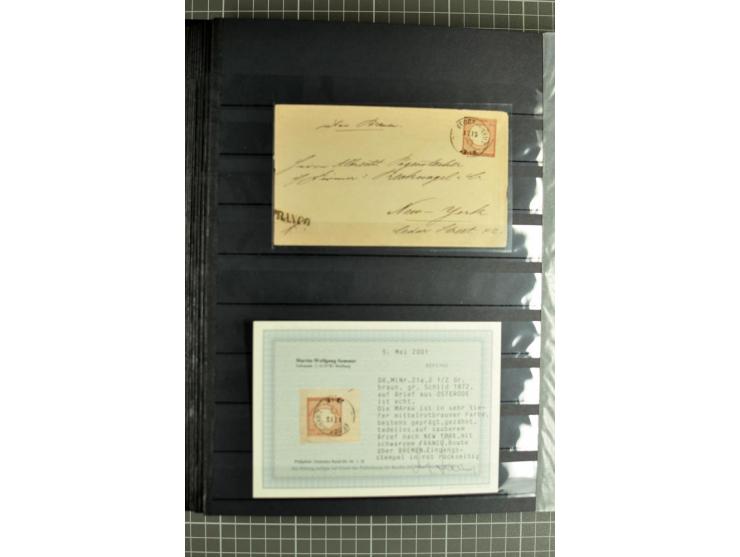 1872/74, sehr schöne gestempelte Brustschild-Sammlung inkl. Briefstücken und Briefen, dabei fast auschließlich sehr schöne Ma