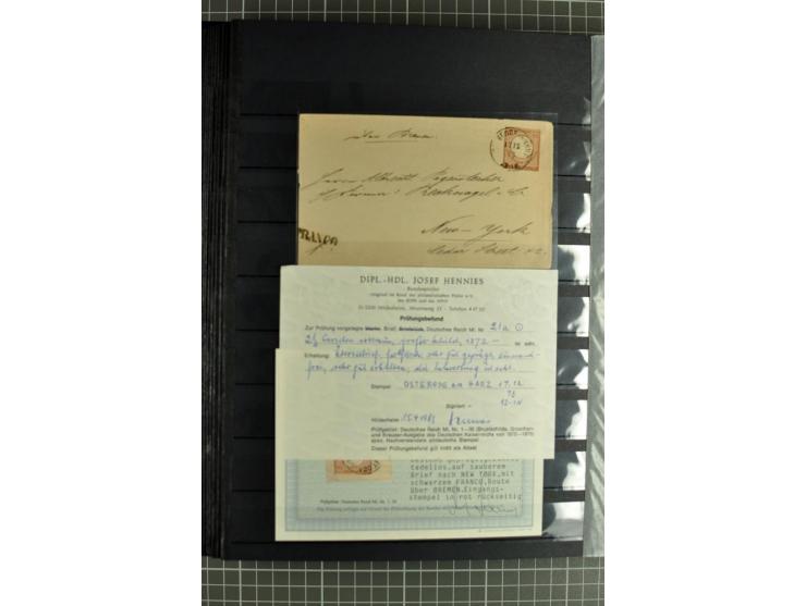 1872/74, sehr schöne gestempelte Brustschild-Sammlung inkl. Briefstücken und Briefen, dabei fast auschließlich sehr schöne Ma