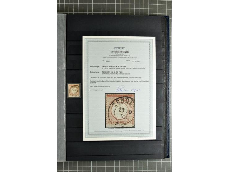 1872/74, sehr schöne gestempelte Brustschild-Sammlung inkl. Briefstücken und Briefen, dabei fast auschließlich sehr schöne Ma