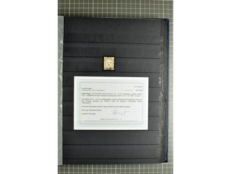 1872/74, sehr schöne gestempelte Brustschild-Sammlung inkl. Briefstücken und Briefen, dabei fast auschließlich sehr schöne Ma