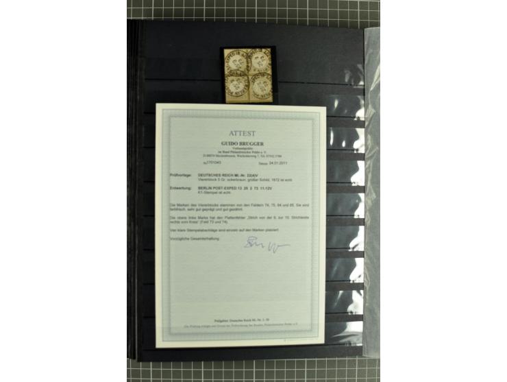 1872/74, sehr schöne gestempelte Brustschild-Sammlung inkl. Briefstücken und Briefen, dabei fast auschließlich sehr schöne Ma