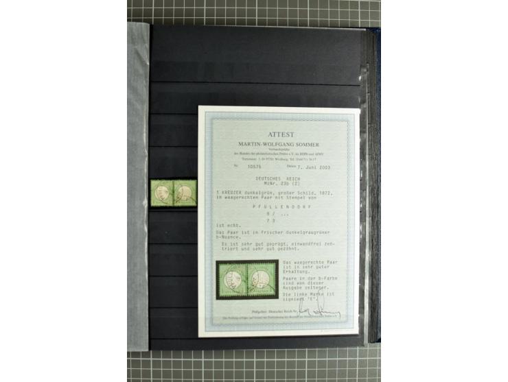 1872/74, sehr schöne gestempelte Brustschild-Sammlung inkl. Briefstücken und Briefen, dabei fast auschließlich sehr schöne Ma
