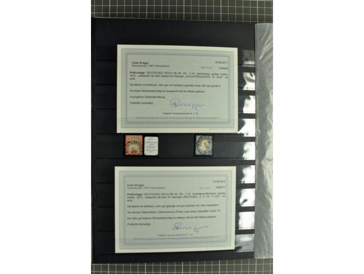 1872/74, sehr schöne gestempelte Brustschild-Sammlung inkl. Briefstücken und Briefen, dabei fast auschließlich sehr schöne Ma