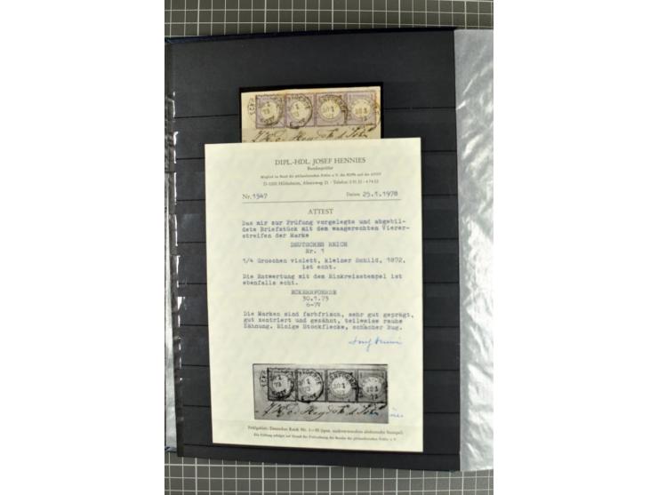 1872/74, sehr schöne gestempelte Brustschild-Sammlung inkl. Briefstücken und Briefen, dabei fast auschließlich sehr schöne Ma
