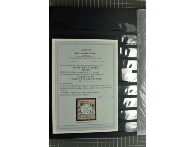 1872/74, sehr schöne gestempelte Brustschild-Sammlung inkl. Briefstücken und Briefen, dabei fast auschließlich sehr schöne Ma