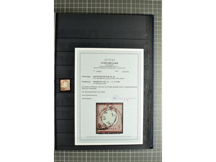 1872/74, sehr schöne gestempelte Brustschild-Sammlung inkl. Briefstücken und Briefen, dabei fast auschließlich sehr schöne Ma