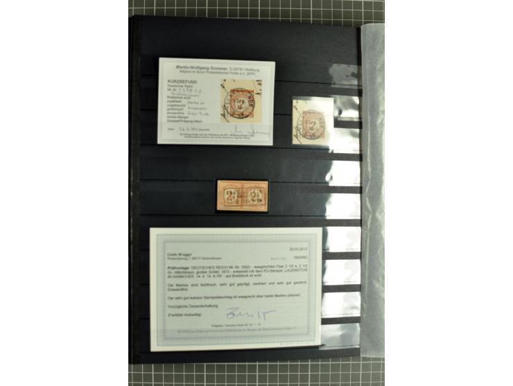 1872/74, sehr schöne gestempelte Brustschild-Sammlung inkl. Briefstücken und Briefen, dabei fast auschließlich sehr schöne Ma