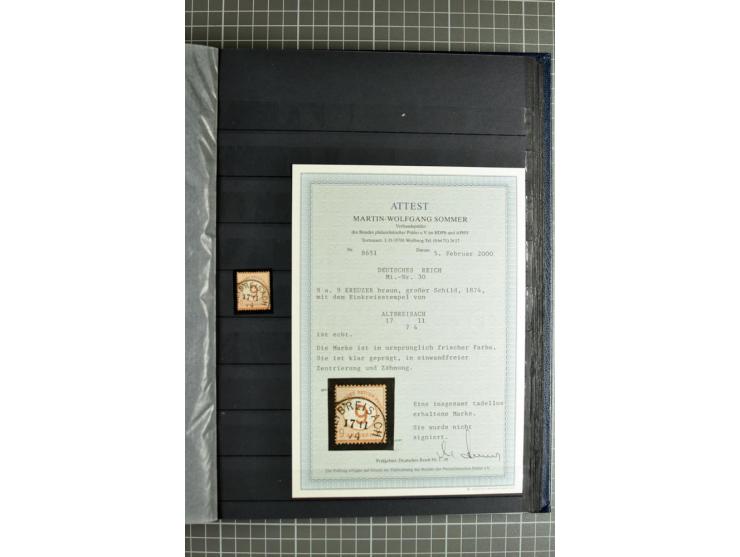 1872/74, sehr schöne gestempelte Brustschild-Sammlung inkl. Briefstücken und Briefen, dabei fast auschließlich sehr schöne Ma