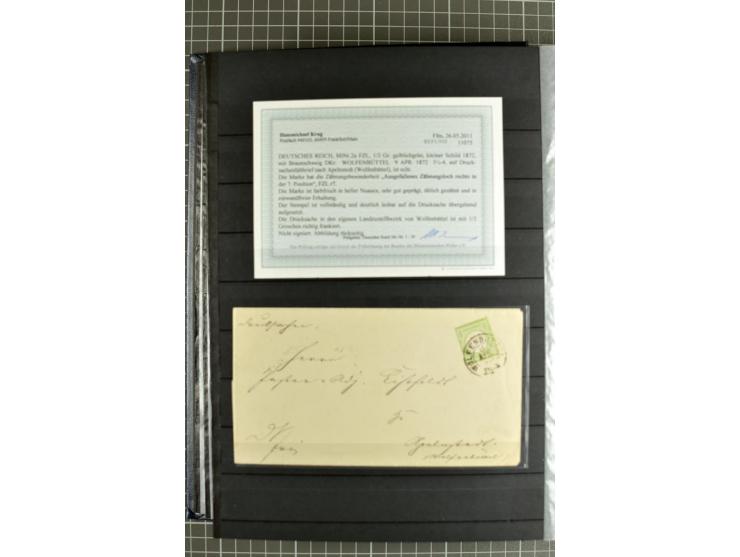 1872/74, sehr schöne gestempelte Brustschild-Sammlung inkl. Briefstücken und Briefen, dabei fast auschließlich sehr schöne Ma