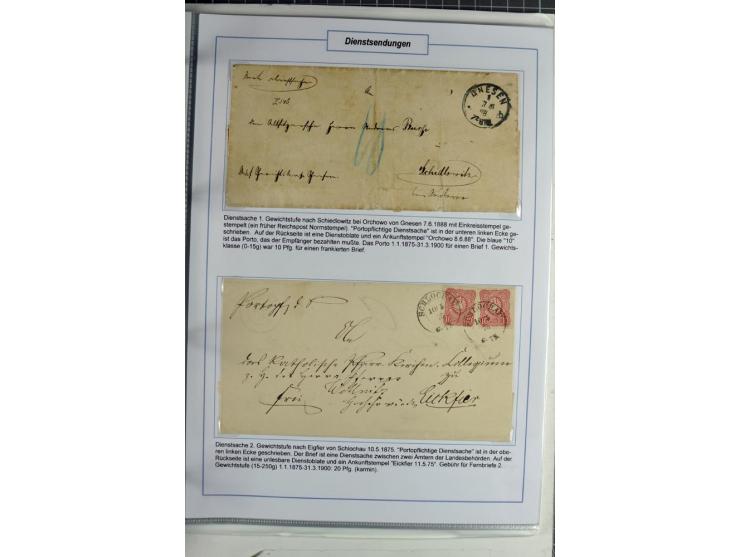1875/1918, umfangreiche gestempelte Sammlung inkl. etwas Dienst ab Mi.-Nr. I (auf Brief) mit vielen Farben, Zwischenstegpaare