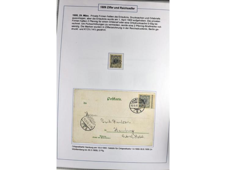 1875/1918, umfangreiche gestempelte Sammlung inkl. etwas Dienst ab Mi.-Nr. I (auf Brief) mit vielen Farben, Zwischenstegpaare