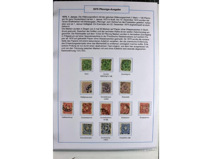 1875/1918, umfangreiche gestempelte Sammlung inkl. etwas Dienst ab Mi.-Nr. I (auf Brief) mit vielen Farben, Zwischenstegpaare