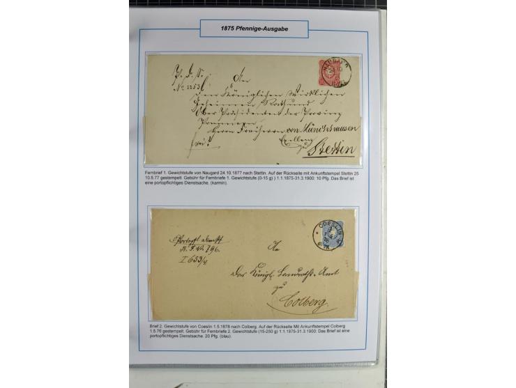 1875/1918, umfangreiche gestempelte Sammlung inkl. etwas Dienst ab Mi.-Nr. I (auf Brief) mit vielen Farben, Zwischenstegpaare