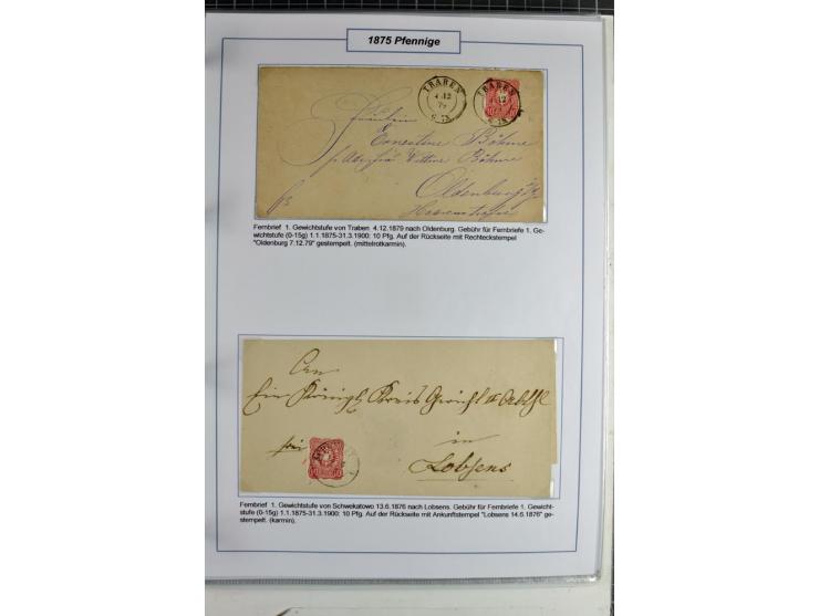 1875/1918, umfangreiche gestempelte Sammlung inkl. etwas Dienst ab Mi.-Nr. I (auf Brief) mit vielen Farben, Zwischenstegpaare