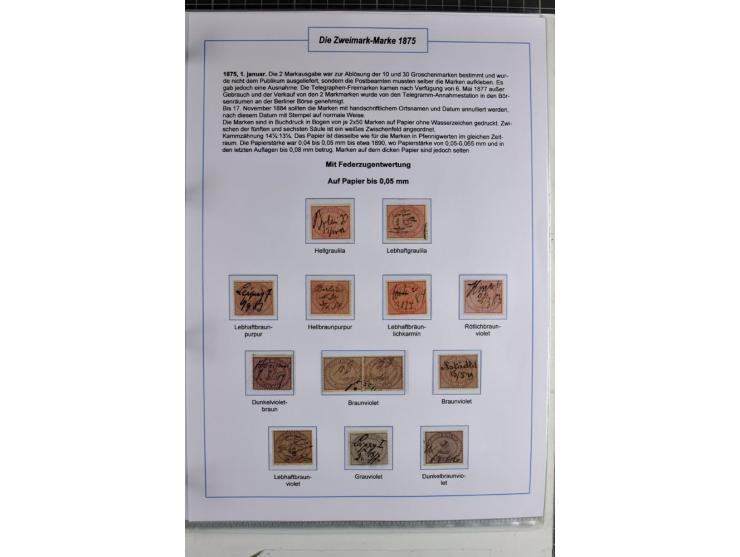 1875/1918, umfangreiche gestempelte Sammlung inkl. etwas Dienst ab Mi.-Nr. I (auf Brief) mit vielen Farben, Zwischenstegpaare
