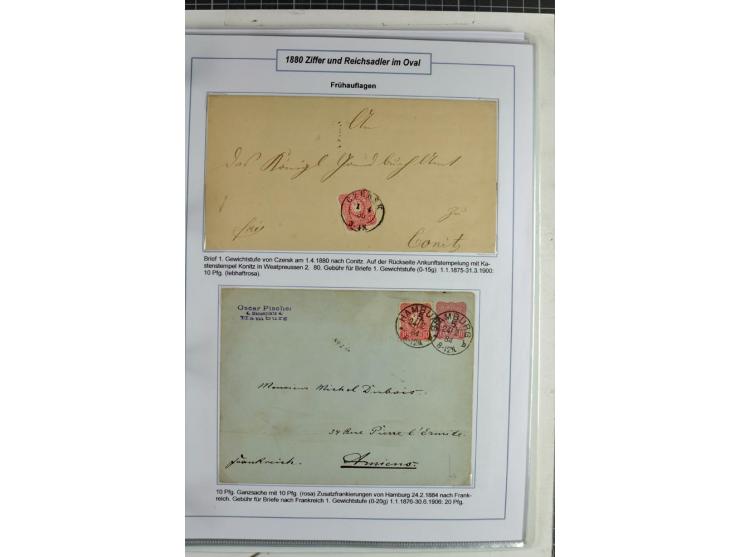 1875/1918, umfangreiche gestempelte Sammlung inkl. etwas Dienst ab Mi.-Nr. I (auf Brief) mit vielen Farben, Zwischenstegpaare