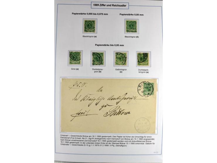 1875/1918, umfangreiche gestempelte Sammlung inkl. etwas Dienst ab Mi.-Nr. I (auf Brief) mit vielen Farben, Zwischenstegpaare
