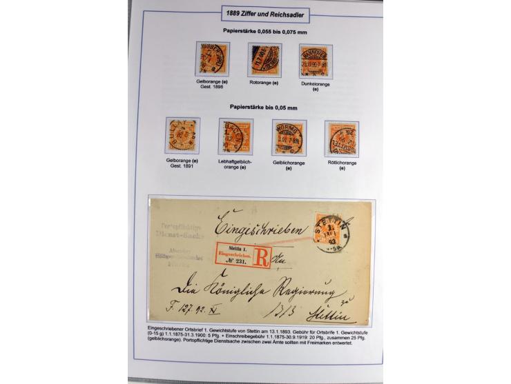1875/1918, umfangreiche gestempelte Sammlung inkl. etwas Dienst ab Mi.-Nr. I (auf Brief) mit vielen Farben, Zwischenstegpaare