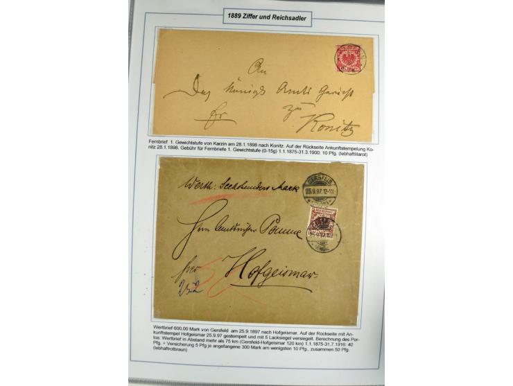 1875/1918, umfangreiche gestempelte Sammlung inkl. etwas Dienst ab Mi.-Nr. I (auf Brief) mit vielen Farben, Zwischenstegpaare