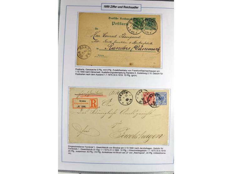 1875/1918, umfangreiche gestempelte Sammlung inkl. etwas Dienst ab Mi.-Nr. I (auf Brief) mit vielen Farben, Zwischenstegpaare