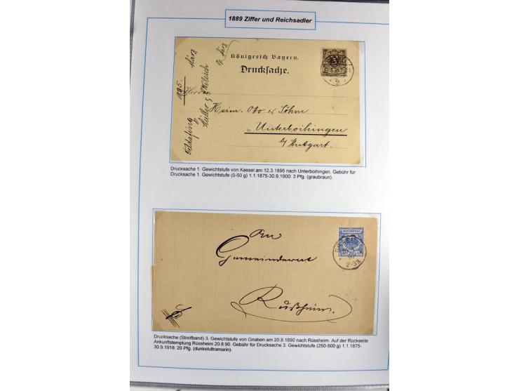 1875/1918, umfangreiche gestempelte Sammlung inkl. etwas Dienst ab Mi.-Nr. I (auf Brief) mit vielen Farben, Zwischenstegpaare
