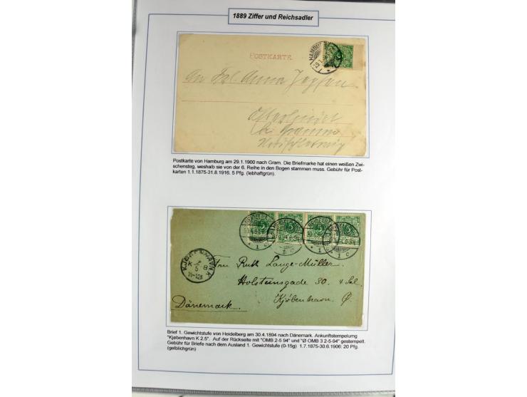 1875/1918, umfangreiche gestempelte Sammlung inkl. etwas Dienst ab Mi.-Nr. I (auf Brief) mit vielen Farben, Zwischenstegpaare