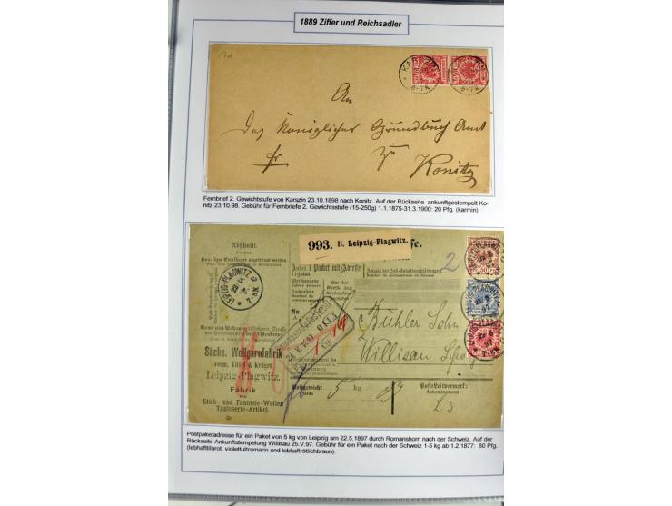 1875/1918, umfangreiche gestempelte Sammlung inkl. etwas Dienst ab Mi.-Nr. I (auf Brief) mit vielen Farben, Zwischenstegpaare