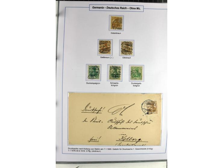 1875/1918, umfangreiche gestempelte Sammlung inkl. etwas Dienst ab Mi.-Nr. I (auf Brief) mit vielen Farben, Zwischenstegpaare