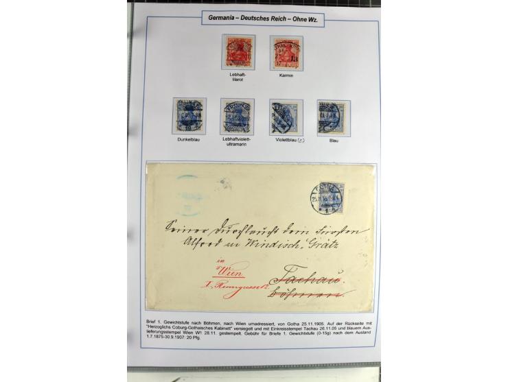 1875/1918, umfangreiche gestempelte Sammlung inkl. etwas Dienst ab Mi.-Nr. I (auf Brief) mit vielen Farben, Zwischenstegpaare