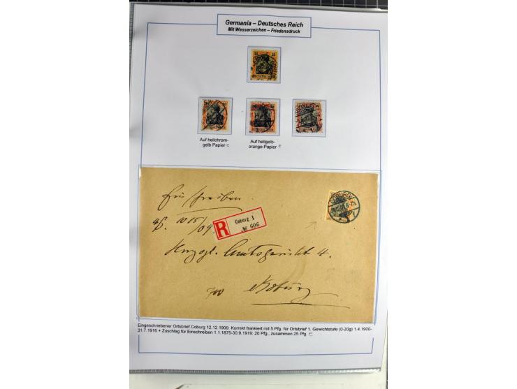 1875/1918, umfangreiche gestempelte Sammlung inkl. etwas Dienst ab Mi.-Nr. I (auf Brief) mit vielen Farben, Zwischenstegpaare