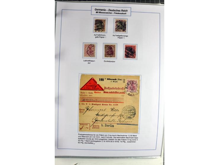 1875/1918, umfangreiche gestempelte Sammlung inkl. etwas Dienst ab Mi.-Nr. I (auf Brief) mit vielen Farben, Zwischenstegpaare