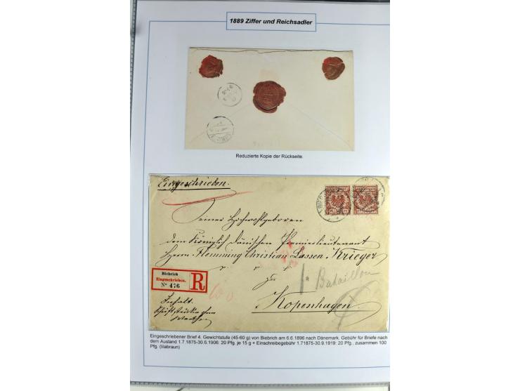 1875/1918, umfangreiche gestempelte Sammlung inkl. etwas Dienst ab Mi.-Nr. I (auf Brief) mit vielen Farben, Zwischenstegpaare