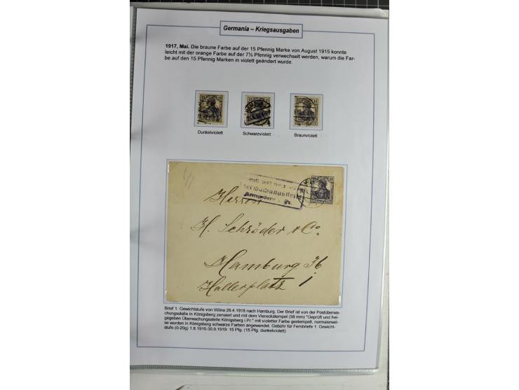 1875/1918, umfangreiche gestempelte Sammlung inkl. etwas Dienst ab Mi.-Nr. I (auf Brief) mit vielen Farben, Zwischenstegpaare