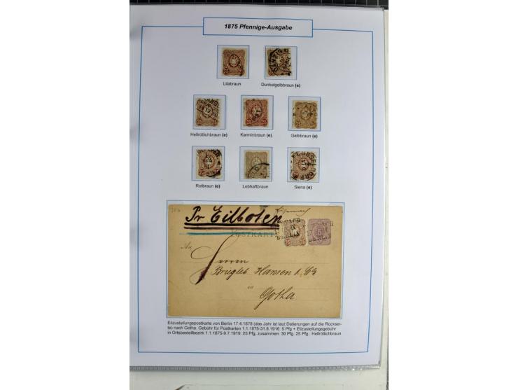 1875/1918, umfangreiche gestempelte Sammlung inkl. etwas Dienst ab Mi.-Nr. I (auf Brief) mit vielen Farben, Zwischenstegpaare