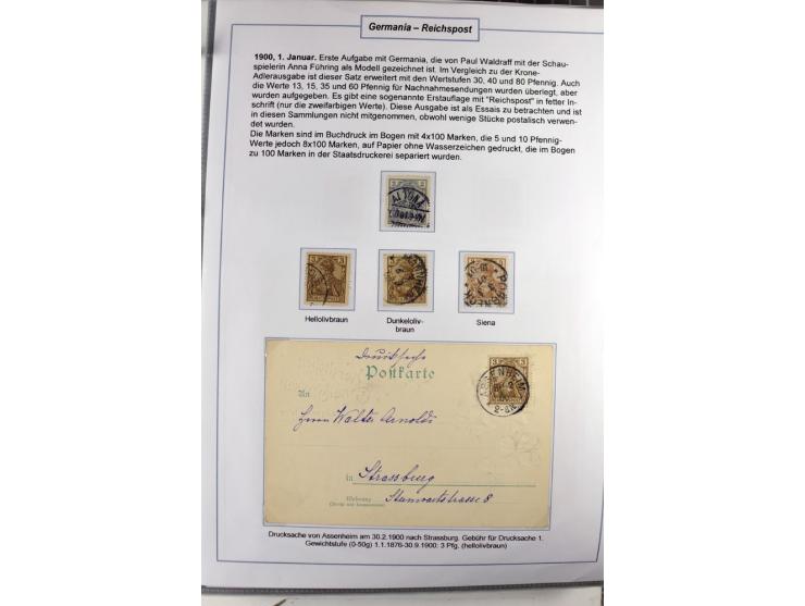 1875/1918, umfangreiche gestempelte Sammlung inkl. etwas Dienst ab Mi.-Nr. I (auf Brief) mit vielen Farben, Zwischenstegpaare