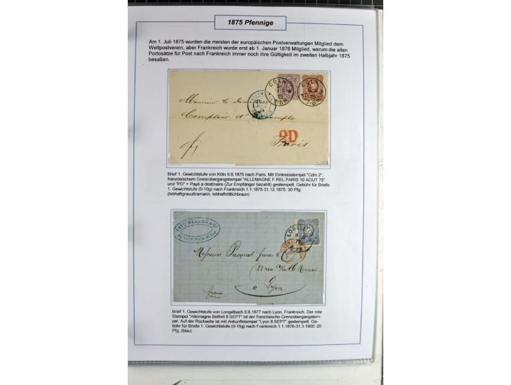 1875/1918, umfangreiche gestempelte Sammlung inkl. etwas Dienst ab Mi.-Nr. I (auf Brief) mit vielen Farben, Zwischenstegpaare