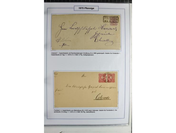 1875/1918, umfangreiche gestempelte Sammlung inkl. etwas Dienst ab Mi.-Nr. I (auf Brief) mit vielen Farben, Zwischenstegpaare