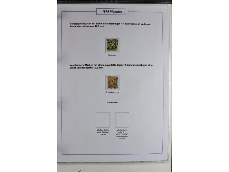 1875/1918, umfangreiche gestempelte Sammlung inkl. etwas Dienst ab Mi.-Nr. I (auf Brief) mit vielen Farben, Zwischenstegpaare