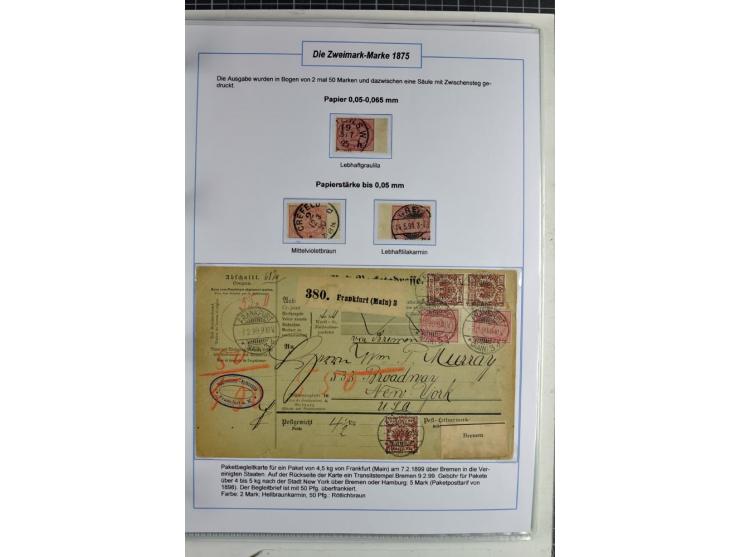 1875/1918, umfangreiche gestempelte Sammlung inkl. etwas Dienst ab Mi.-Nr. I (auf Brief) mit vielen Farben, Zwischenstegpaare