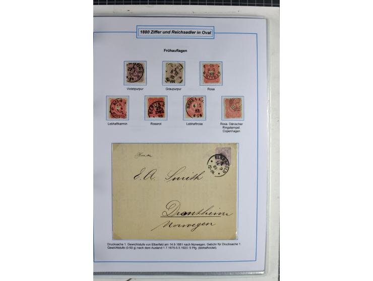 1875/1918, umfangreiche gestempelte Sammlung inkl. etwas Dienst ab Mi.-Nr. I (auf Brief) mit vielen Farben, Zwischenstegpaare