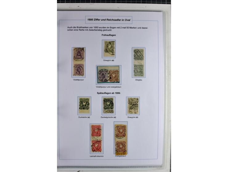 1875/1918, umfangreiche gestempelte Sammlung inkl. etwas Dienst ab Mi.-Nr. I (auf Brief) mit vielen Farben, Zwischenstegpaare