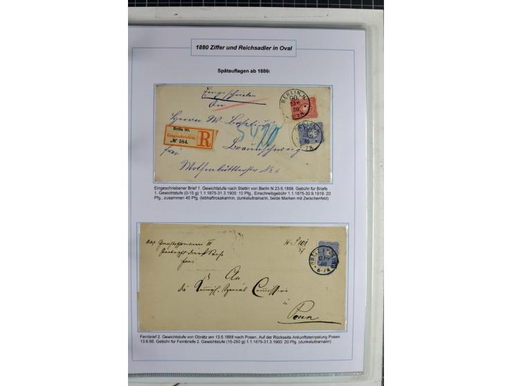 1875/1918, umfangreiche gestempelte Sammlung inkl. etwas Dienst ab Mi.-Nr. I (auf Brief) mit vielen Farben, Zwischenstegpaare