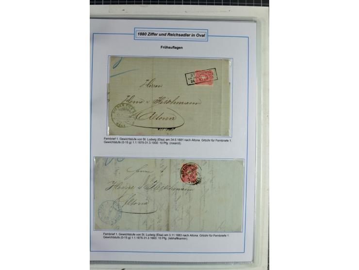 1875/1918, umfangreiche gestempelte Sammlung inkl. etwas Dienst ab Mi.-Nr. I (auf Brief) mit vielen Farben, Zwischenstegpaare