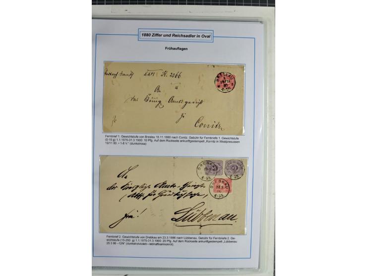 1875/1918, umfangreiche gestempelte Sammlung inkl. etwas Dienst ab Mi.-Nr. I (auf Brief) mit vielen Farben, Zwischenstegpaare