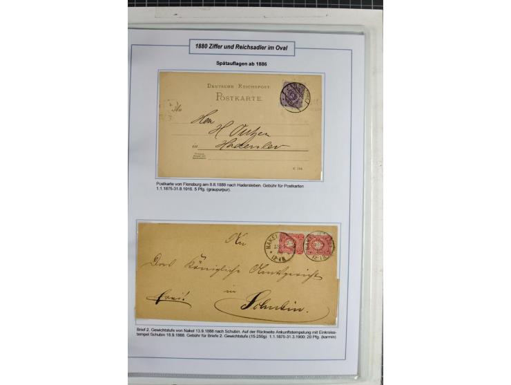 1875/1918, umfangreiche gestempelte Sammlung inkl. etwas Dienst ab Mi.-Nr. I (auf Brief) mit vielen Farben, Zwischenstegpaare