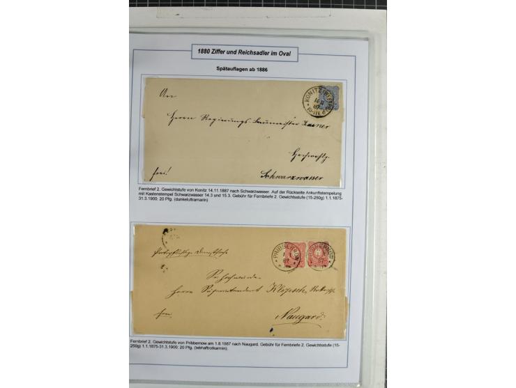 1875/1918, umfangreiche gestempelte Sammlung inkl. etwas Dienst ab Mi.-Nr. I (auf Brief) mit vielen Farben, Zwischenstegpaare